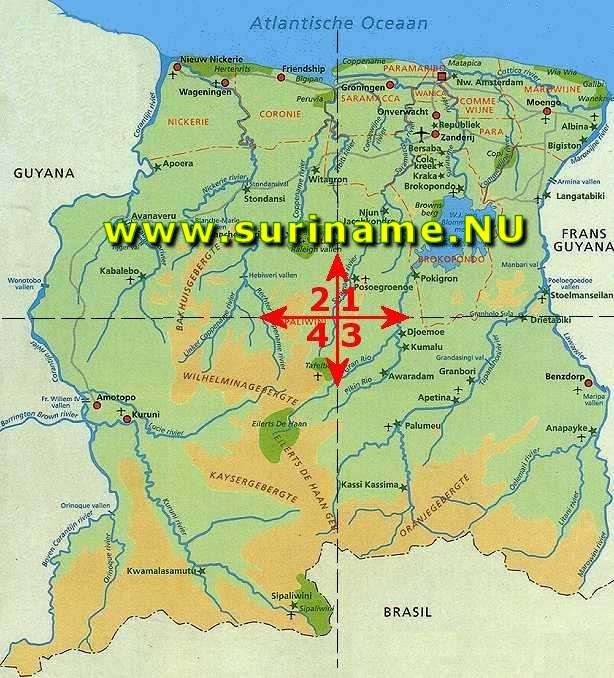 Kaart Suriname